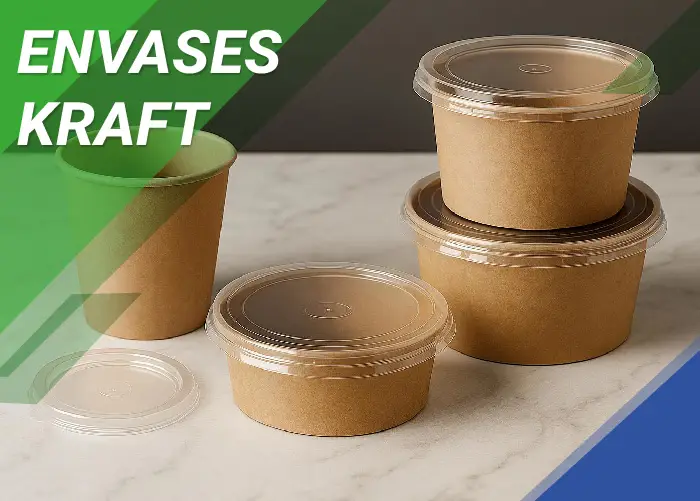 Envases Kraft Biogroup biodegradables para sopas, ensaladas y alimentos calientes
