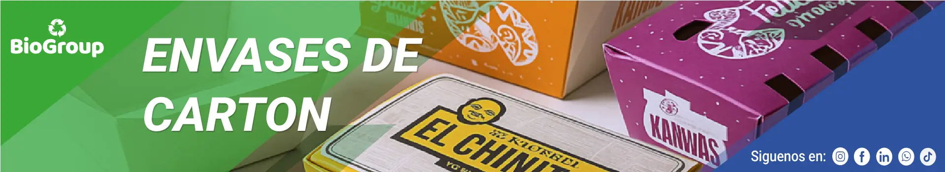 Envases de cartón biodegradables Biogroup para delivery y catering