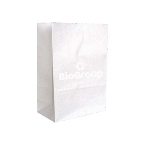 Bolsa de papel Kraft N.º 20, 25; sin asa; Gr. 60; 60 g/m². Disponible en acabado marron natural o blanco y con opción de diseño impreso. El papel Kraft de mayor gramaje ofrece rigidez y protección, siendo una alternativa ecológica y segura para productos voluminosos cuando no se requiere asa.