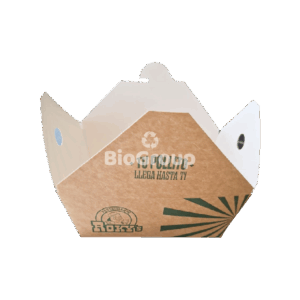 Contenedor de cartón Foldcote calibre 18, gran tamaño. Personalizable. Caja 56.2x50.5x37.3 cm x 250 und. Medidas aprox.: 19 × 13 cm (boca) / 16.5 × 11.5 cm (base) / 7.6 cm (altura). Ideal para alimentos calientes o fríos. Formato trapezoidal. Apto para delivery y presentación directa al cliente.